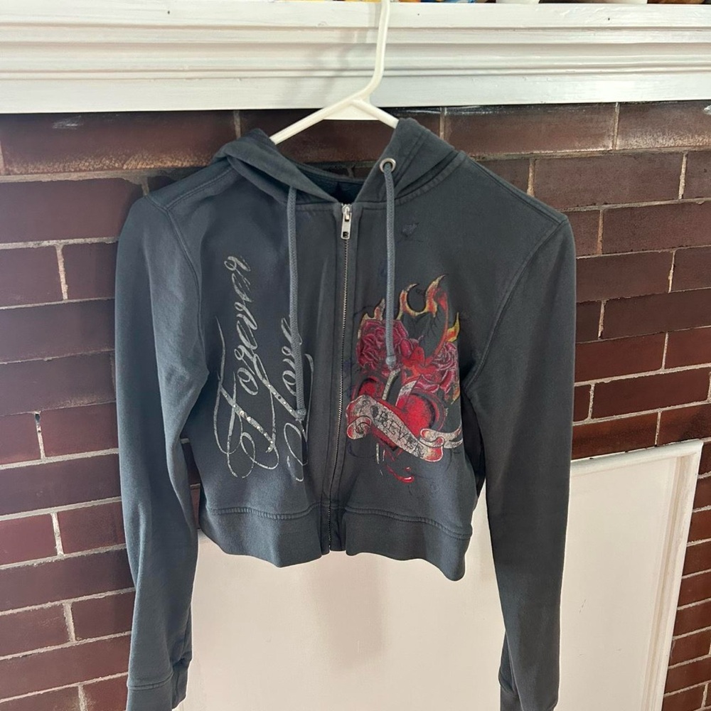 Urban Outfitters Gray Graphic Hoodie Jacket